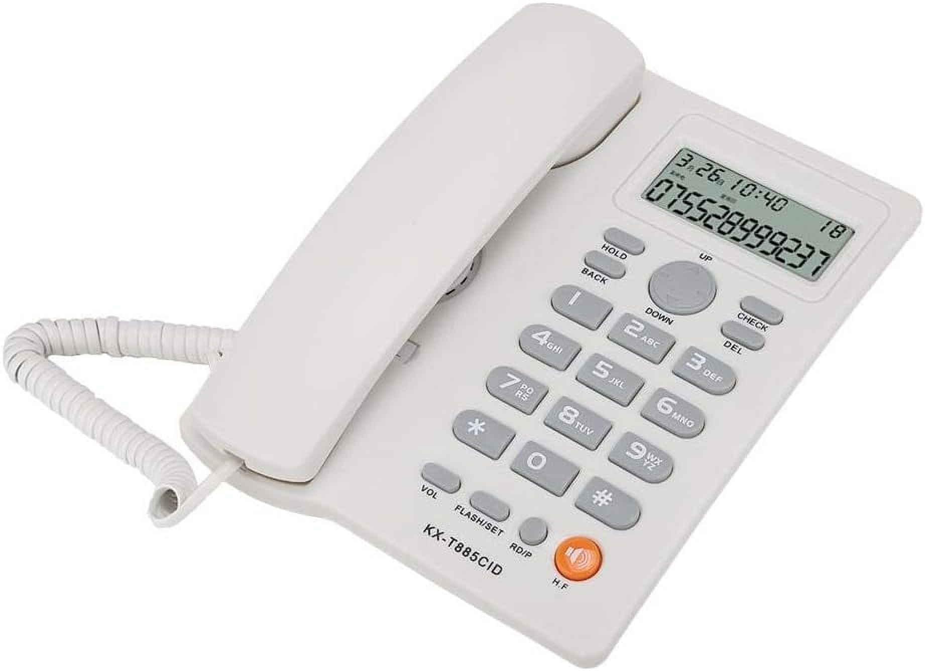 Telephone, Caller ID Corded Telephones, Wired Phone English, Hands- Calling Home Office Hotel Landline Phone, Mute Function Desk Office Telephone(White)