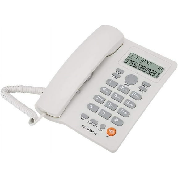 Telephone, Caller ID Corded Telephones, Wired Phone English, Hands- Calling Home Office Hotel Landline Phone, Mute Function Desk Office Telephone(White)