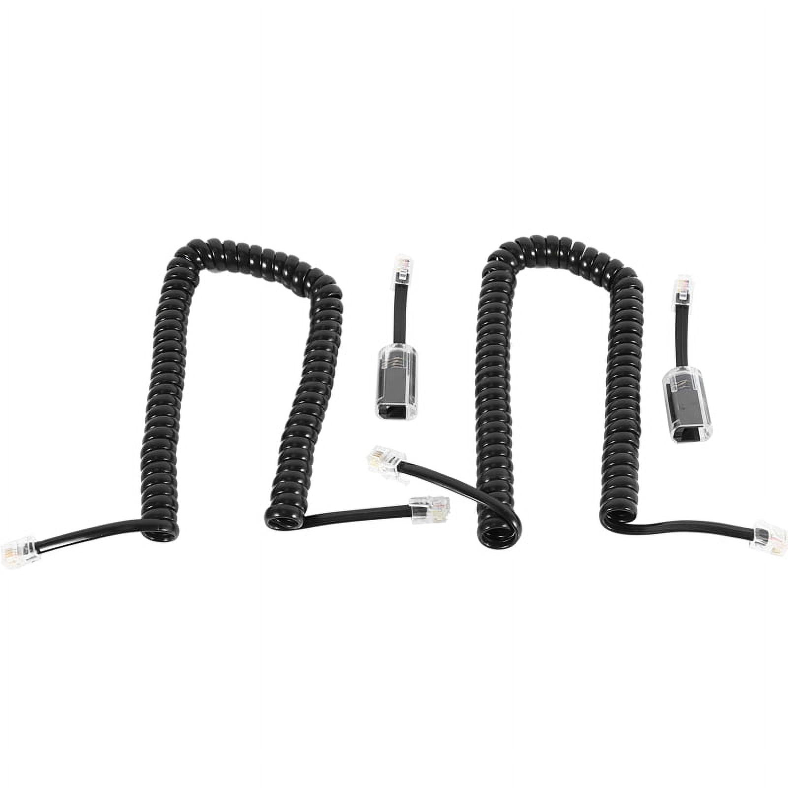 Telephone Cord Detangler, 2 Pack Black Coiled Telephone Handset Cord
