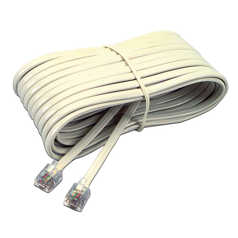 Telephone Extension Cord, Plug/Plug, 25 ft, Ivory Telephone Extension Cord, Plug/Plug, 25 ft, Ivory