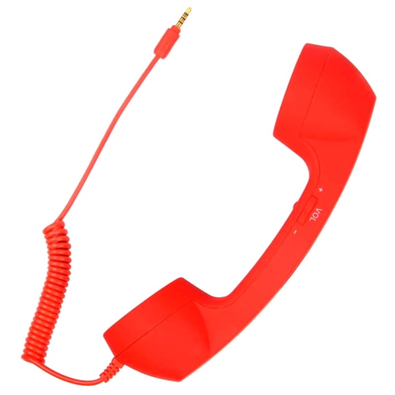 Telephone Handset Cell Phone Receiver Multi-color Vintage Retro MIC Microphone for Cellphone Smartphone (Red)