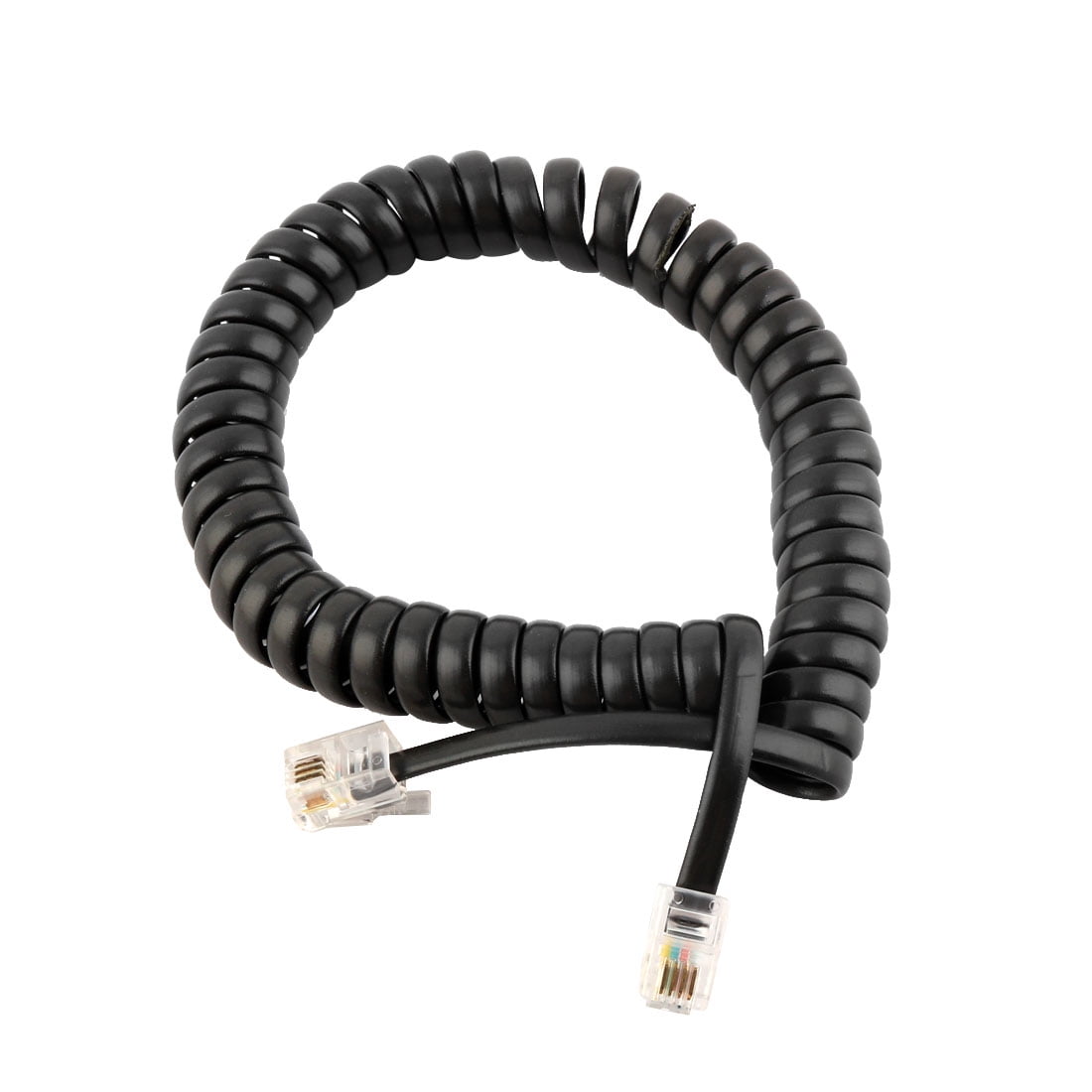 Telephone Handset Cord 1.2ft Spiral Coiled RJ9 4P4C Phone landline Jack
