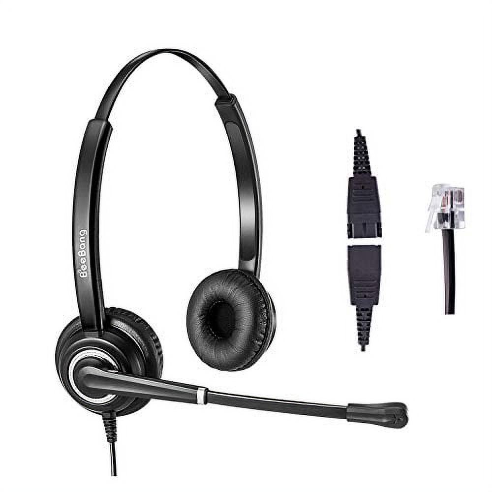 Telephone Headset with Mic Mute & Volume Control for Landline Phone