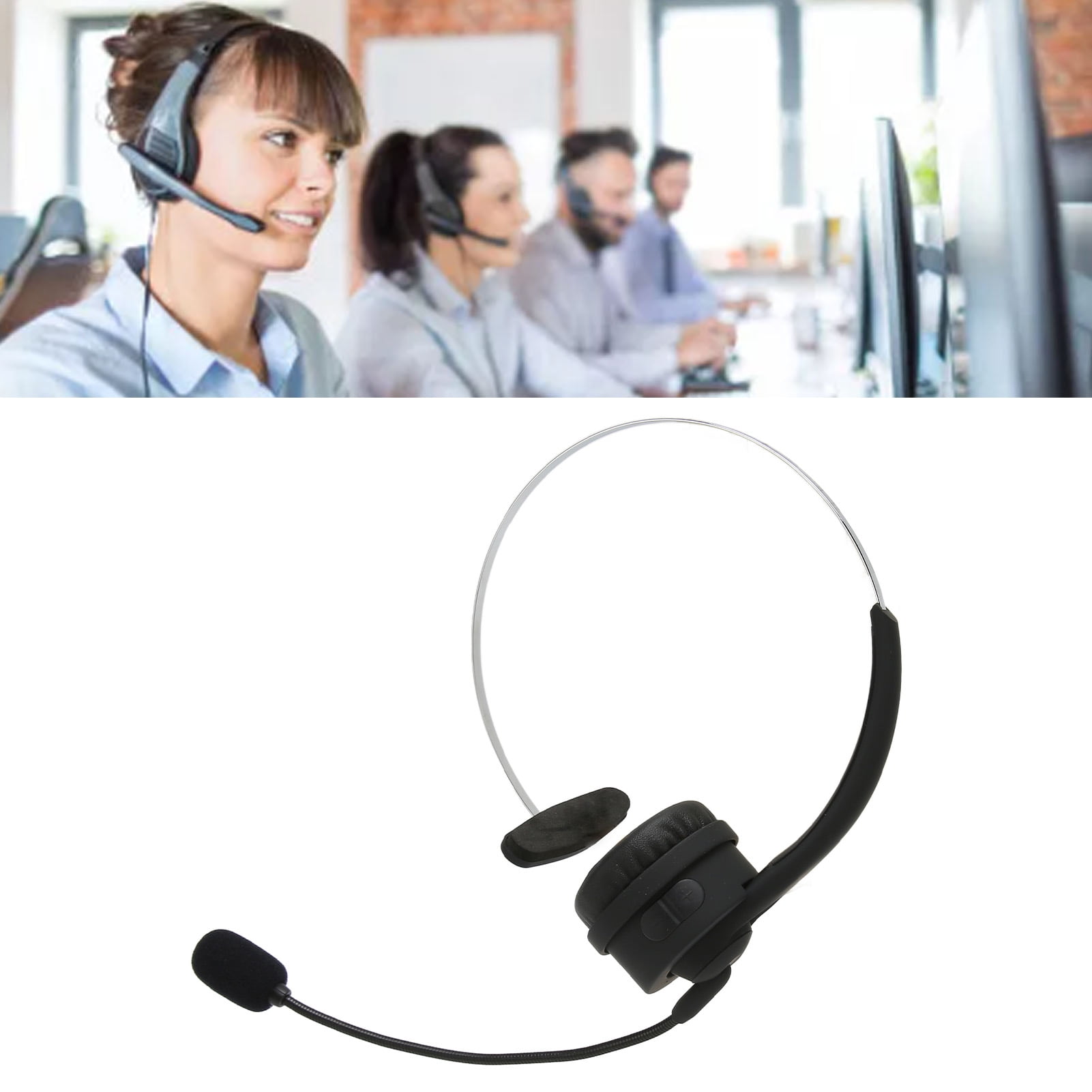 Telephone Headset, Monaural Flexible Telephone Headset Noise Cancelling Easy Connection Soft