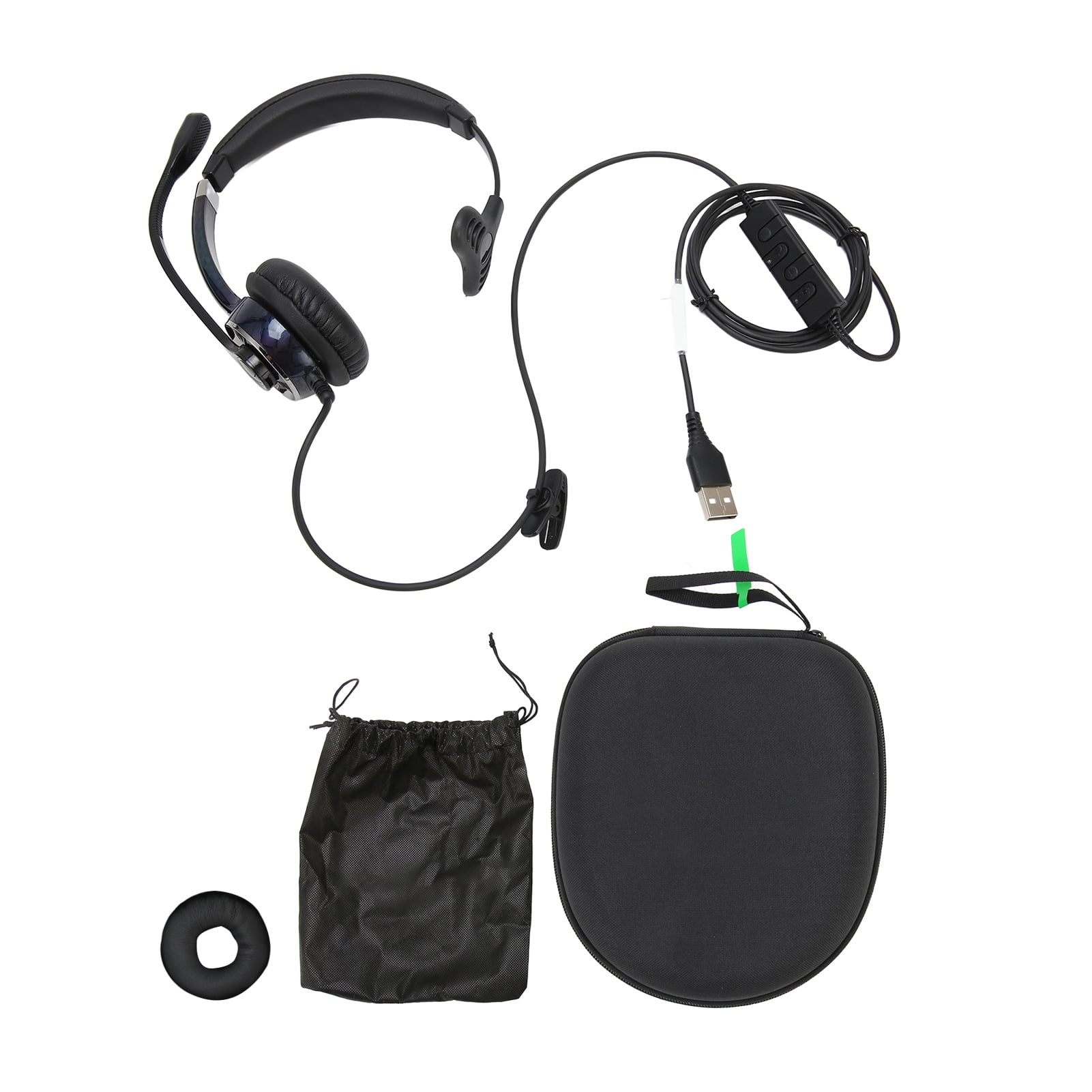 Telephone Headset Professional Noise Canceling Single Ear Customer Service Headset for Call