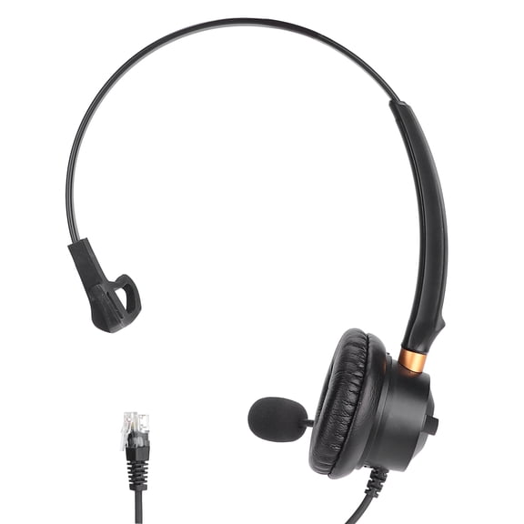 Telephone Headset with Microphone Portable Business Headphone for Call Center Office