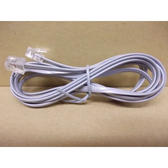 Telephone Line Cord, 7 Feet, Gray, Rj11 Rj14 6P4C 4 Conductor, Lot Of 6, New