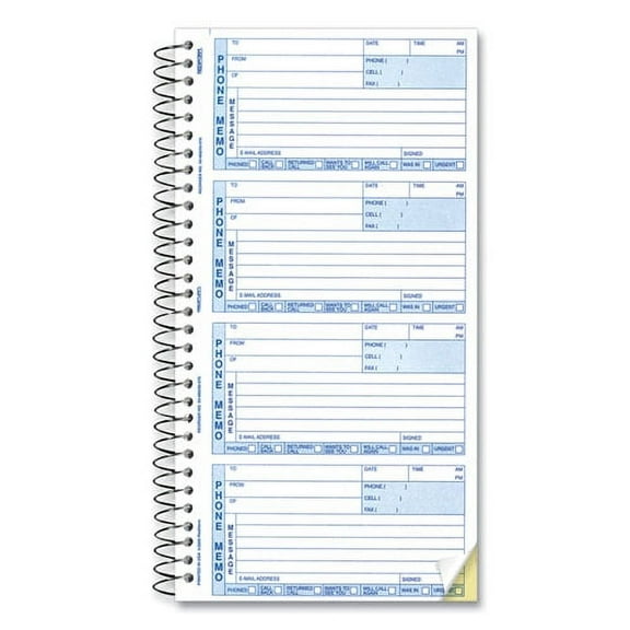 Telephone Message Book, Two-Part Carbonless, 5 X 2.75, 4/page, 400 Forms | Bundle of 2 Each