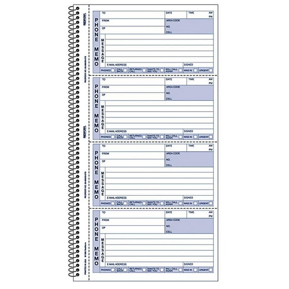 Telephone Message Book, Two-Part Carbonless, 5 X 2.75, 4/page, 400 Forms | Bundle of 5 Each