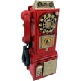 thumbnail image 1 of Telephone Model Coin Bank Red Antique Telephone Model Coin Bank Piggy Bank Saving Bank Vintage Rotate Classic Look Dial Pay Phone Model Retro Booth Home Decoration Ornament, 1 of 10