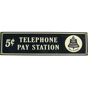 Telephone Pay Station Porcelain Metal Sign Wall Decor 16"x4"