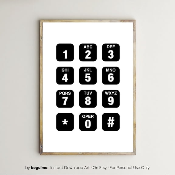 Telephone Print Phone Wall Art Telephone Poster Old Phone Retro, Unframed Poster