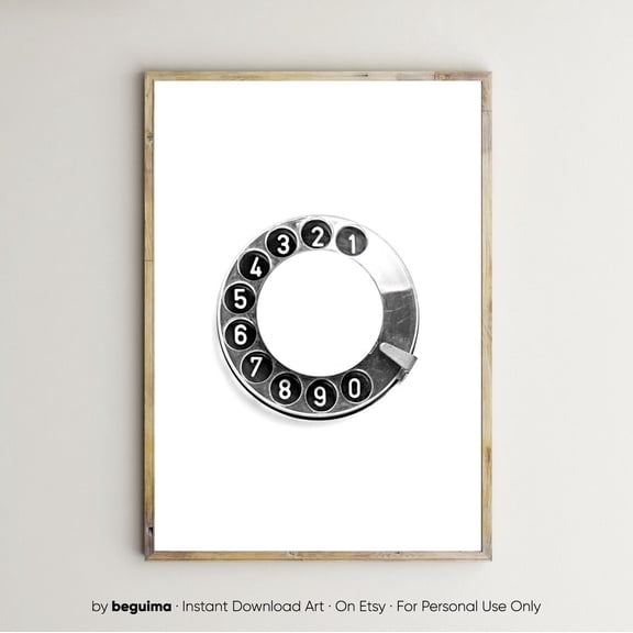Telephone Prints Phone Wall Art Old Telephone Retro Phone Rotary, Unframed Poster