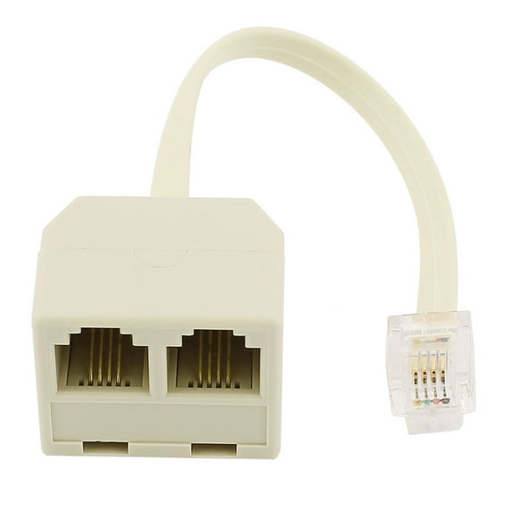 Unique Bargains Telephone RJ11 6P4C Male to 2 Ports 6P4C Female Socket Phone Line Splitter Connector