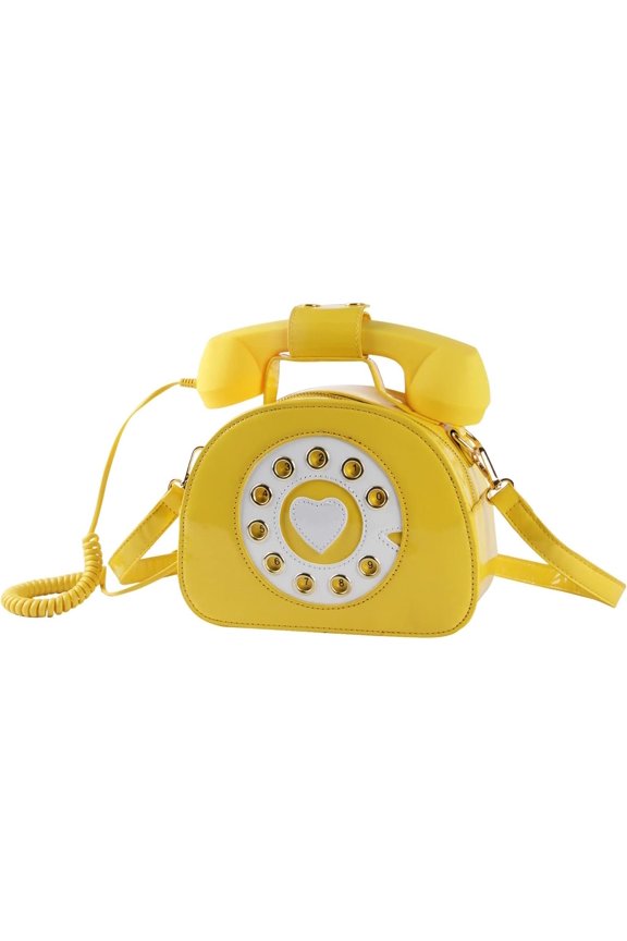 Telephone Shaped Purse Crossbody Tote Bags Women Retro Phone Top-Handle Handbags for Girls