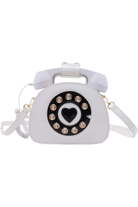 Telephone Shaped Purse Crossbody Tote Bags Women Retro Phone Top-Handle Handbags for Girls