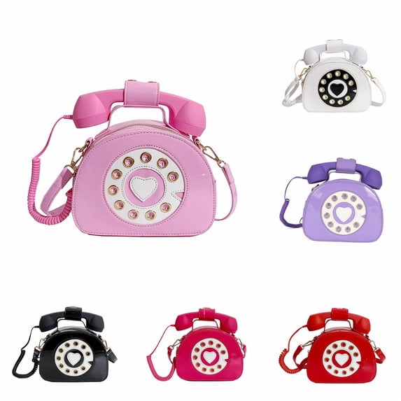 Telephone Shaped Purse Shoulder Crossbody Tote Bags Women Retro Phone Top Handle Handbags For Girls