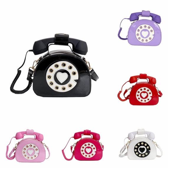 Telephone Shaped Purse Shoulder Crossbody Tote Bags Women Retro Phone Top Handle Handbags For Girls