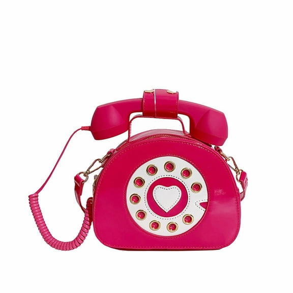 Telephone Shaped Purse Shoulder Crossbody Tote Bags Women Retro Phone Top Handle Handbags For Girls