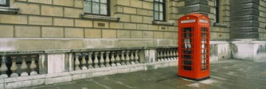 Telephone booth at the roadside London England Canvas Art - Panoramic Images (18 x 6)
