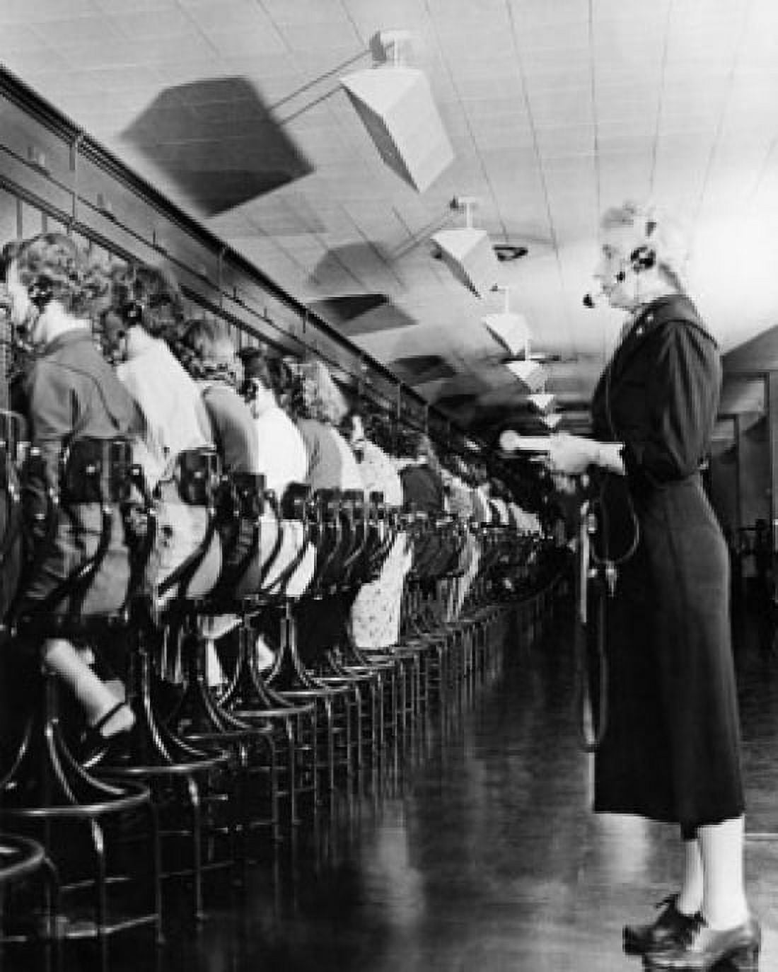 Telephone operators operating switchboards The Pentagon Washington DC USA Canvas Art - (18 x 24)