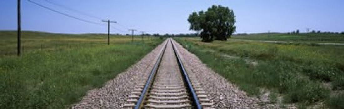 Telephone poles along a railroad track Custer County Nebraska USA Canvas Art - Panoramic Images (18 x 6)