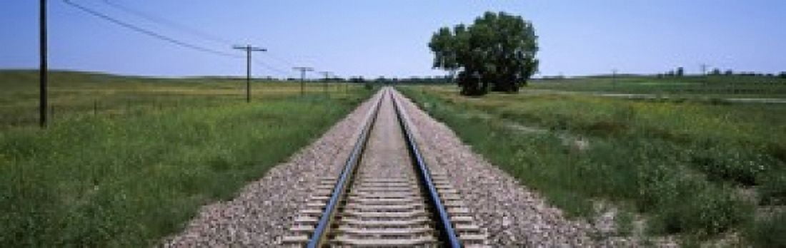 Telephone poles along a railroad track Custer County Nebraska USA Canvas Art - Panoramic Images (36 x 12)
