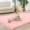 thumbnail image 1 of Teler Baby Play Mat for Floor, 1.3" Thick Foam 47"×47" Playmat, Ultra-Soft Plush Feel & Non-Slip Backing Safe for Infants, Toddlers Crawling, Pink, 1 of 10