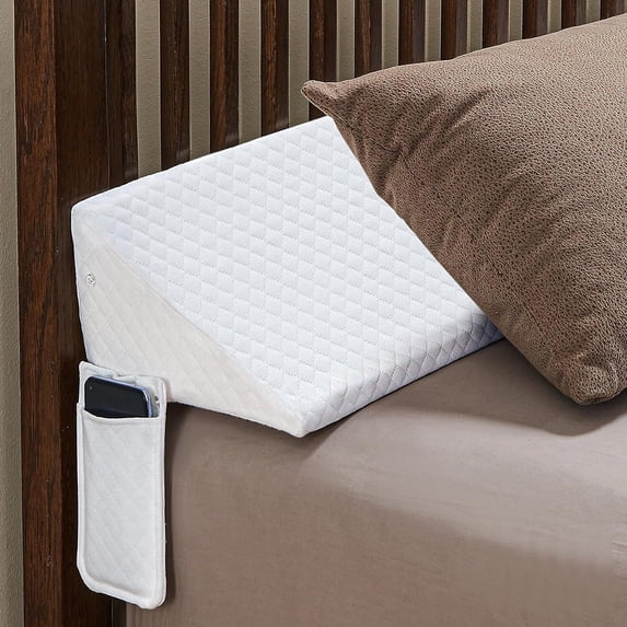 Teler Bed Wedge Pillow for Headboard,King Size (76"x10"x6") , Bed Gap Filler, White