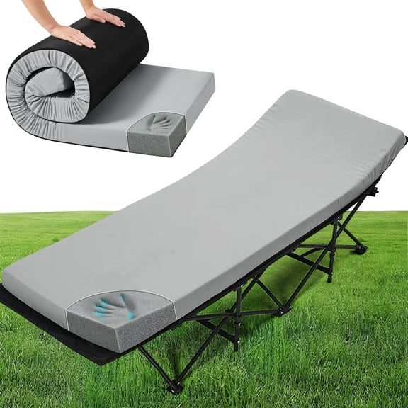 Teler CertiPUR-US 2" Memory Foam Camping Single Mattress, Portable Sleeping Pad for Camping, Car, Tent SUV Single Mattress