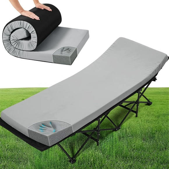 Teler CertiPUR-US 2" Memory Foam Camping Single Mattress, Portable Sleeping Pad for Camping, Car, Tent SUV Single Mattress