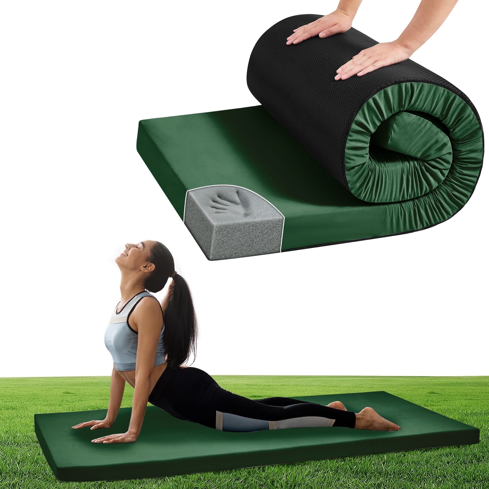 Memory Foam Camping-Isomatte – Wasserdicht, Zusammenrollbar, Mit Tragetasche Für Auto, Zelt & Gäste