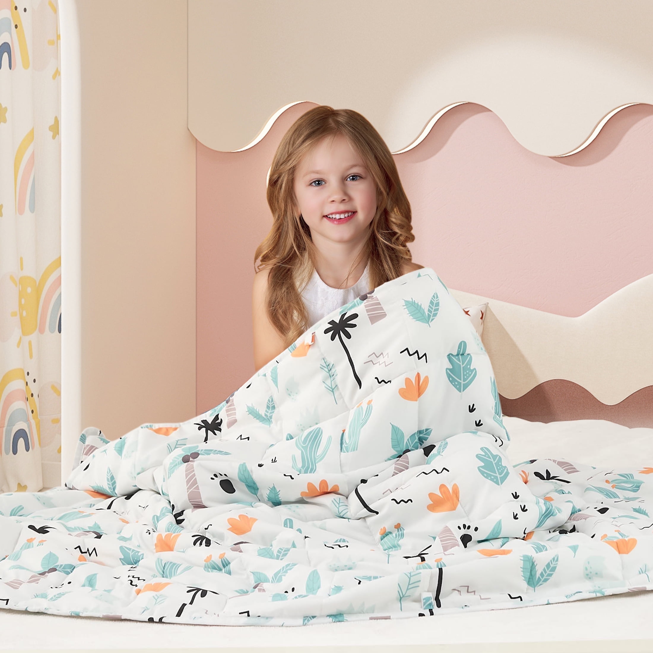 Teler Coconut Tree Microfiber Bed Blanket-Weighted, Cooling