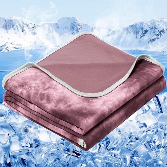 Teler Cooling Blanket for Hot Sleepers, Lightweight Summer Cold Thin Blankets for Sleeping, Queen Size(90.2"*90.2"), Purple