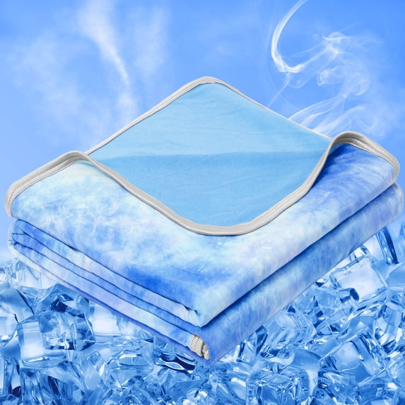 Teler Cooling Blanket for Hot Sleepers, Lightweight Summer Cold Thin Blankets for Sleeping, Throw Size(50.2"*60.2"), Blue