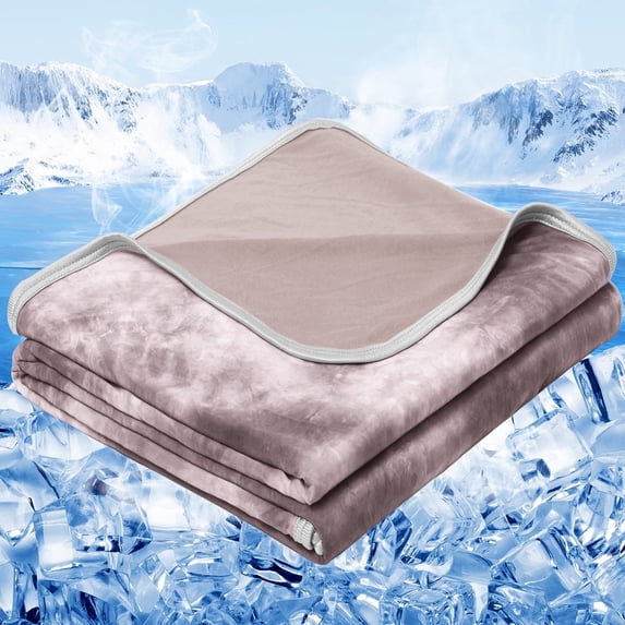 Teler Cooling Blanket for Hot Sleepers, Lightweight Summer Cold Thin Blankets for Sleeping, Throw Size(50.2"*60.2"), Brown