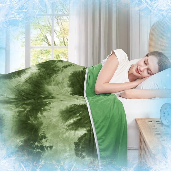 Teler Cooling Blanket for Hot Sleepers, Lightweight Summer Cold Thin Blankets for Sleeping, Twin Size(60.2"*80.2"), Aqua Green