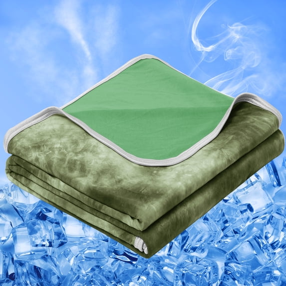 Teler Cooling Blanket for Hot Sleepers, Lightweight Summer Cold Thin Blankets for Sleeping, Twin Size(60.2"*80.2"), Aqua Green