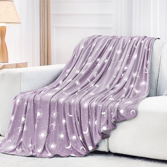 Teler Cooling Blanket for Hot Sleepers, Summer Cold Blankets for Sleeping Night Sweats to Keep Cool, Queen Size, Light Purple