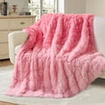 thumbnail image 1 of Teler Faux Fur Weighted Blanket for Adults, Sherpa Queen Size Heavy Blanket for Sleeping, 60” x 80”, 20 lbs,Pink, 1 of 6