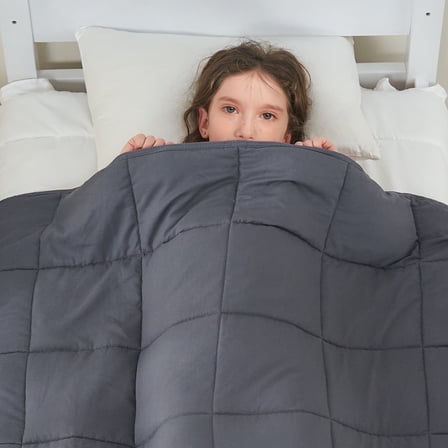 Teler Weighted Blanket for Kids, 36"x48" 3lbs Cooling Weighted Lap Blanket, Toddler Heavy Blankets, Gray