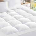 thumbnail image 1 of Teler Mattress Topper King Size for Back Pain, 800GSM Extra Thick Mattress Pad Pillow Top, Quilted Fitted Mattress Protector Cover with 8-21" Deep Elastic Pocket, Soft & Breathable, White, 1 of 8