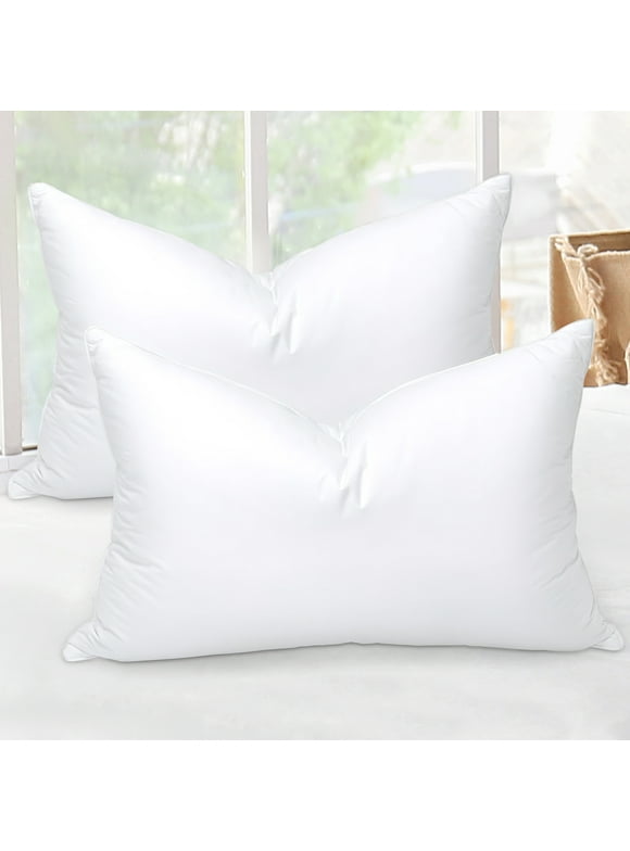 Teler Queen Size Bed Pillows Set of 2 - Goose Down Feather Pillows Hotel Quality for Side and Back Sleepers，20" x 28"
