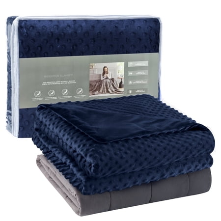 Teler Weighted Blanket 60"*80",20 lbs Queen Size, Heavy Weighted Blankets for Adult, 1 x Cozy Heat Warm Minky Plush Washable Removable Cover Included, Micro Glass Beads Technology
