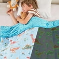 thumbnail image 1 of Teler Weighted Blanket for Kids, 36"x48" 3lbs Cooling Weighted Lap Blanket, Toddler Heavy Blankets, Fluorescent Dinosaur, 1 of 8