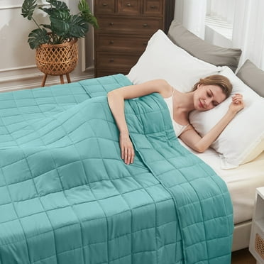 Teler Weighted Blanket for Adult (20lbs 60"x80" Queen Size Teal) ,Cooling Breathable Heavy Blanket