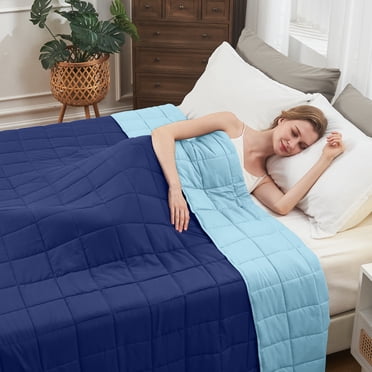 Madison Navy Weighted Blanket – King Size 25 Lbs – Autism, Anxiety, Stress Relief – JHF