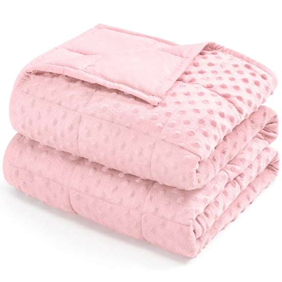 Teler Weighted Blanket for Adults（48 x 72，15lbs）Cooling Weighted Heavy Blanket,Pink