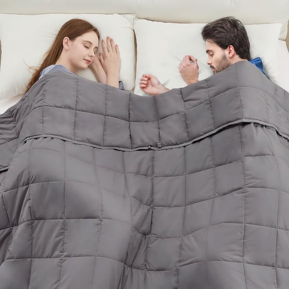 Teler King Size Weighted Blanket for Adults, 80"x87", 20lb, Soft Breathable Heavy Blanket with Nontoxic Glass Beads, Dark Grey