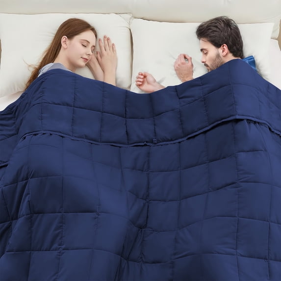 Teler King Size Weighted Blanket for Adults, 80"x87", 20lb, Soft Breathable Heavy Blanket with Nontoxic Glass Beads, Navy